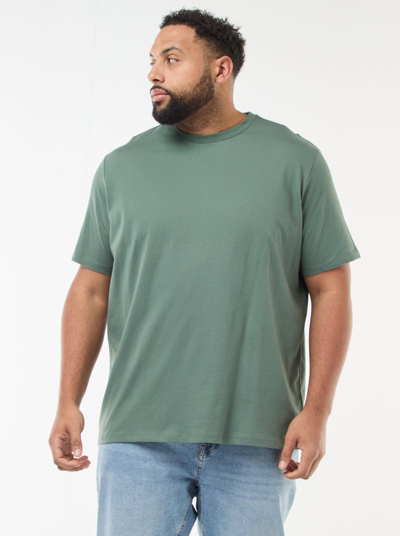 T-shirt en coton au toucher doux Vert - Kiabi