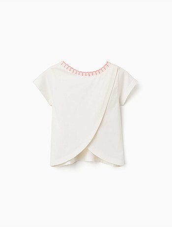 T-shirt en coton avec col brodé