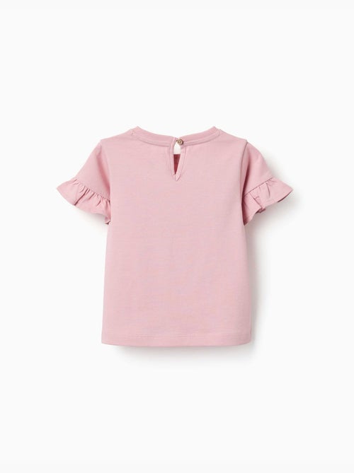 T-shirt en coton avec imprimé cœur floral - Kiabi