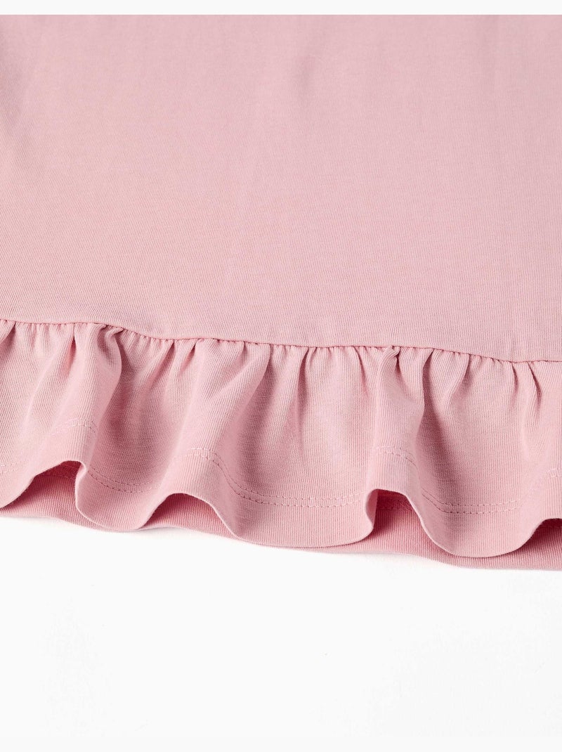 T-shirt en coton avec imprimé cœur floral Rose clair - Kiabi