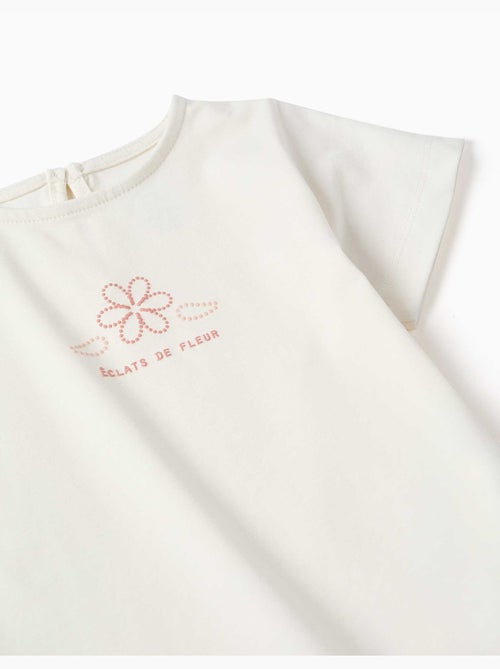 T-shirt en coton avec imprimé et ourlet à volants - Kiabi T-shirt en coton avec imprimé et ourlet à volants - Kiabi