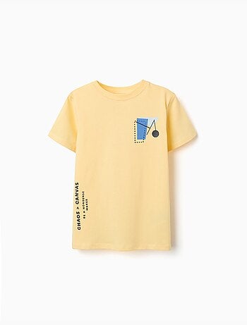 T-shirt en coton avec imprimé formes
