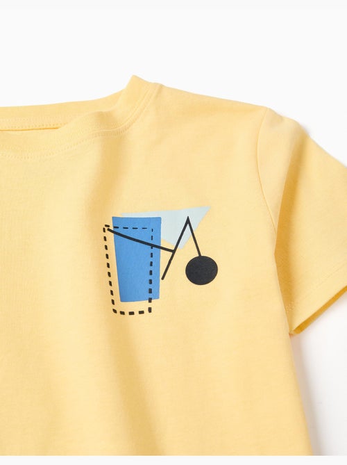 T-shirt en coton avec imprimé formes - Kiabi