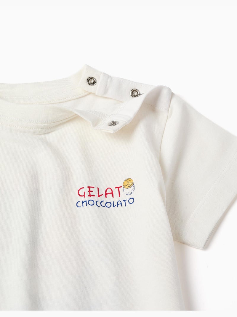 T-shirt en coton avec imprimé Gelato You&Me Blanc - Kiabi