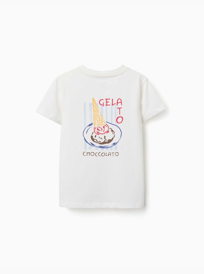 T-shirt en coton avec imprimé Gelato You&Me Blanc - Kiabi