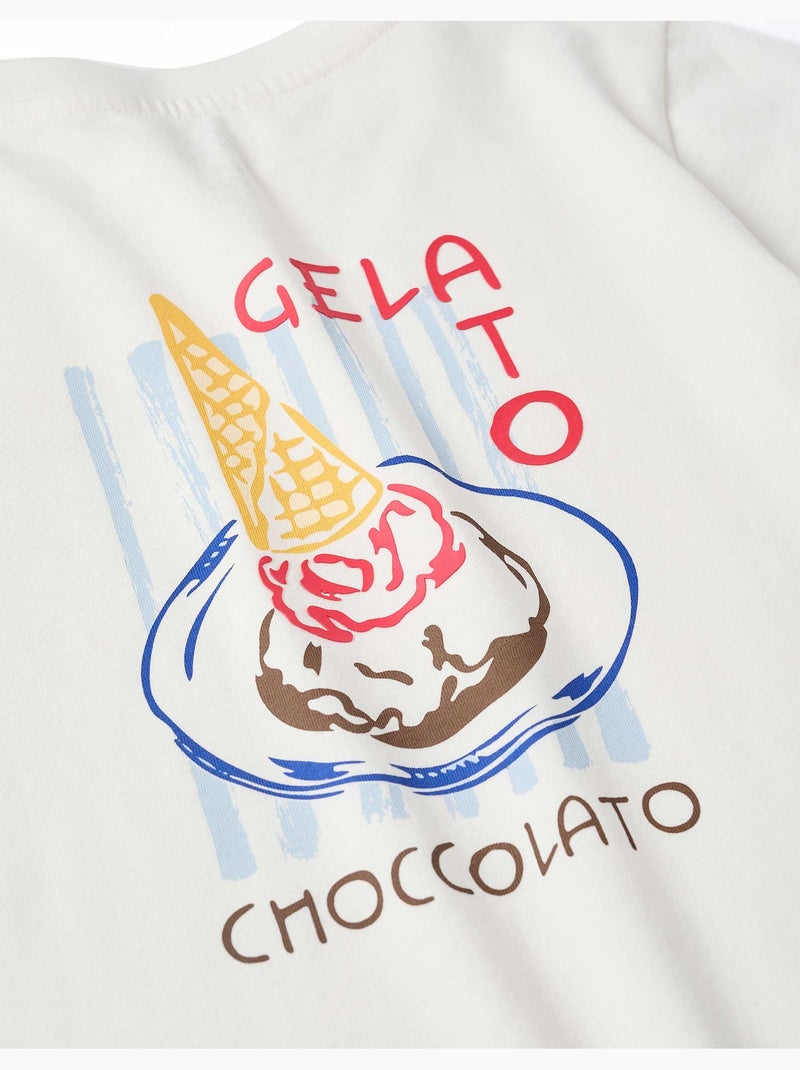 T-shirt en coton avec imprimé Gelato You&Me Blanc - Kiabi
