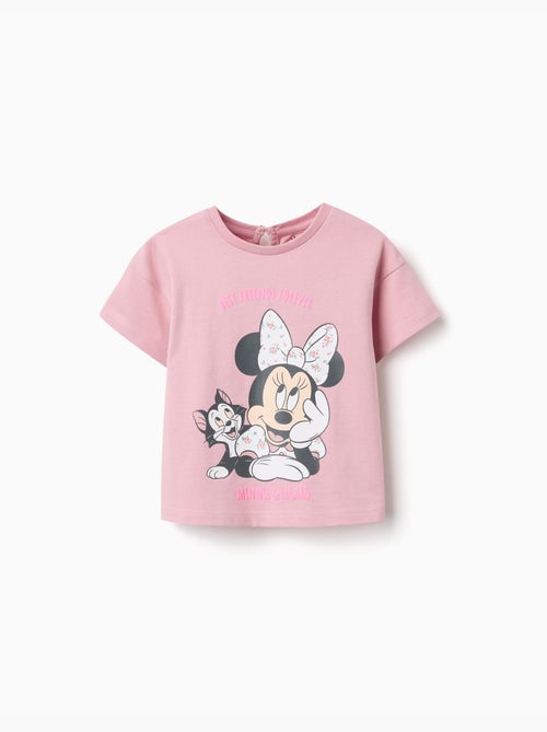 T-shirt en coton avec imprimé Minnie & Figaro - Kiabi