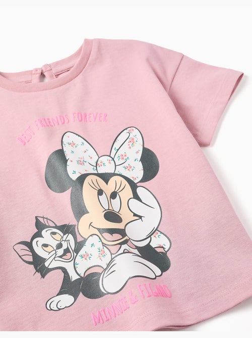 T-shirt en coton avec imprimé Minnie & Figaro - Kiabi