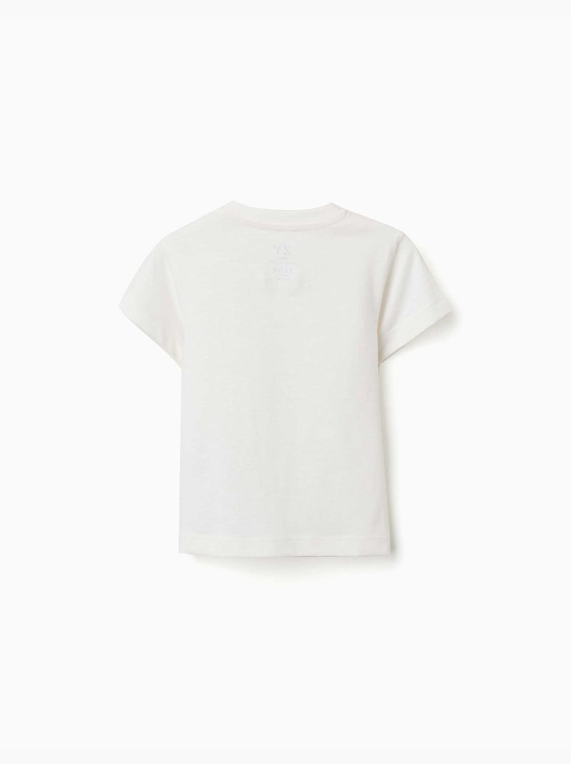 T-shirt en coton avec imprimé Vacation Beige clair - Kiabi