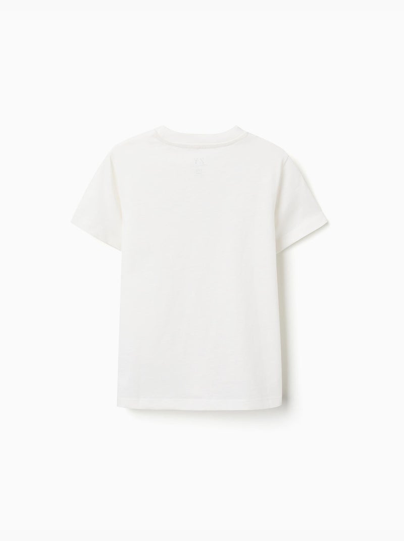 T-shirt en coton avec imprimé Vacation Beige clair - Kiabi