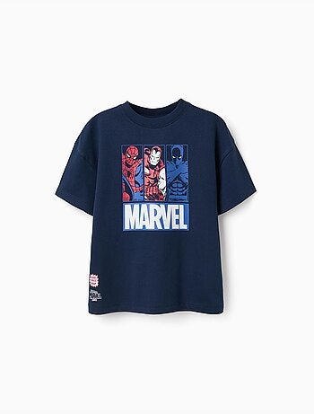 T-shirt en coton avec imprimés Marvel