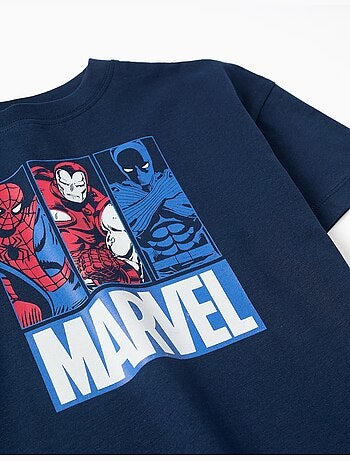 T-shirt en coton avec imprimés Marvel