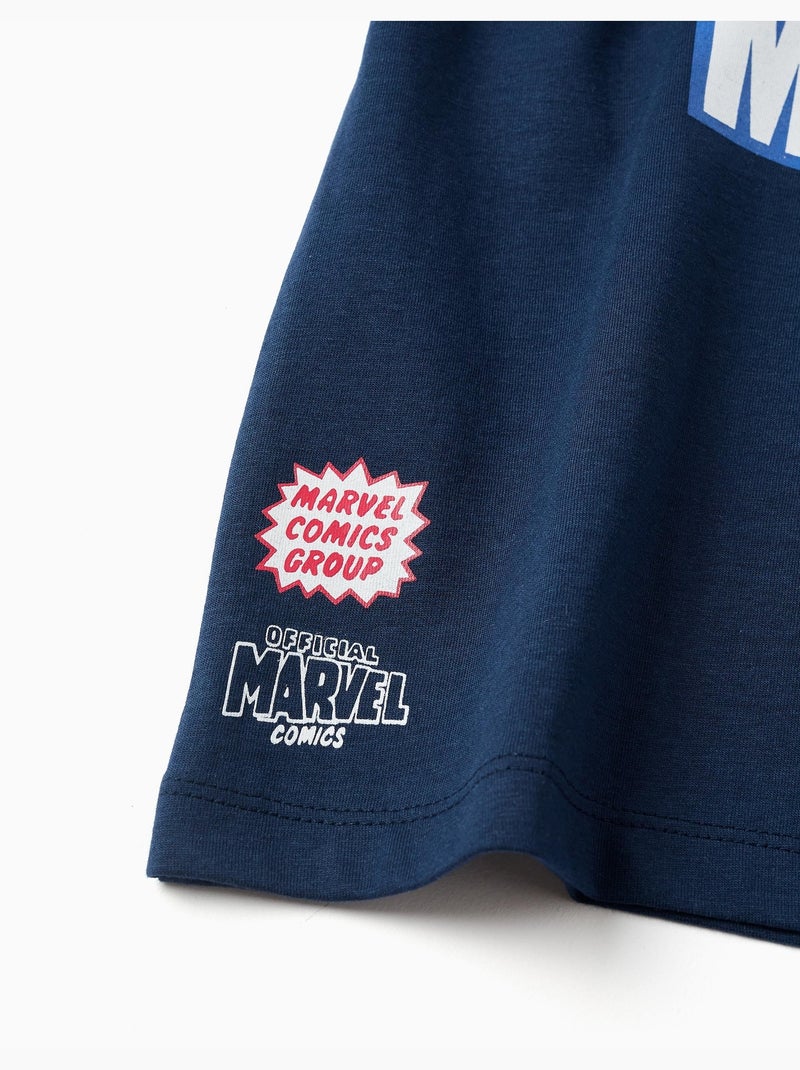 T-shirt en coton avec imprimés Marvel Bleu foncé - Kiabi