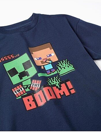 T-shirt en coton avec imprimés Minecraft