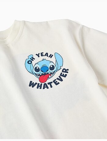 T-shirt en coton avec imprimés Stitch