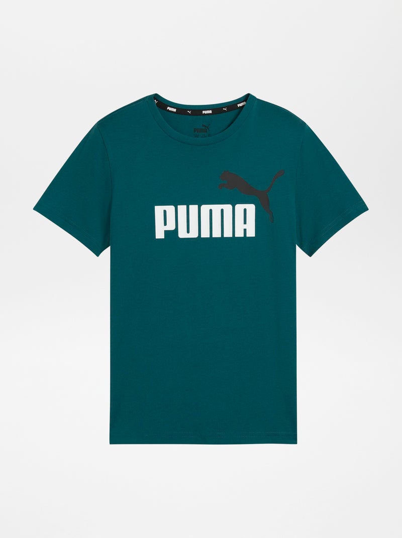 T-shirt en coton avec logo 'Puma' Vert - Kiabi