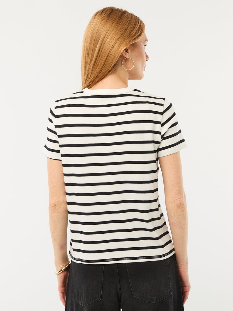 T-shirt en coton épais Bleu - Kiabi