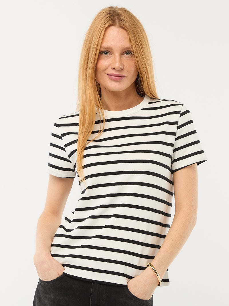 T-shirt en coton épais Bleu - Kiabi