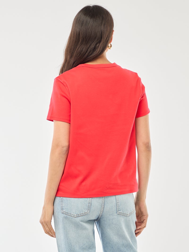 T-shirt en coton épais Rouge - Kiabi