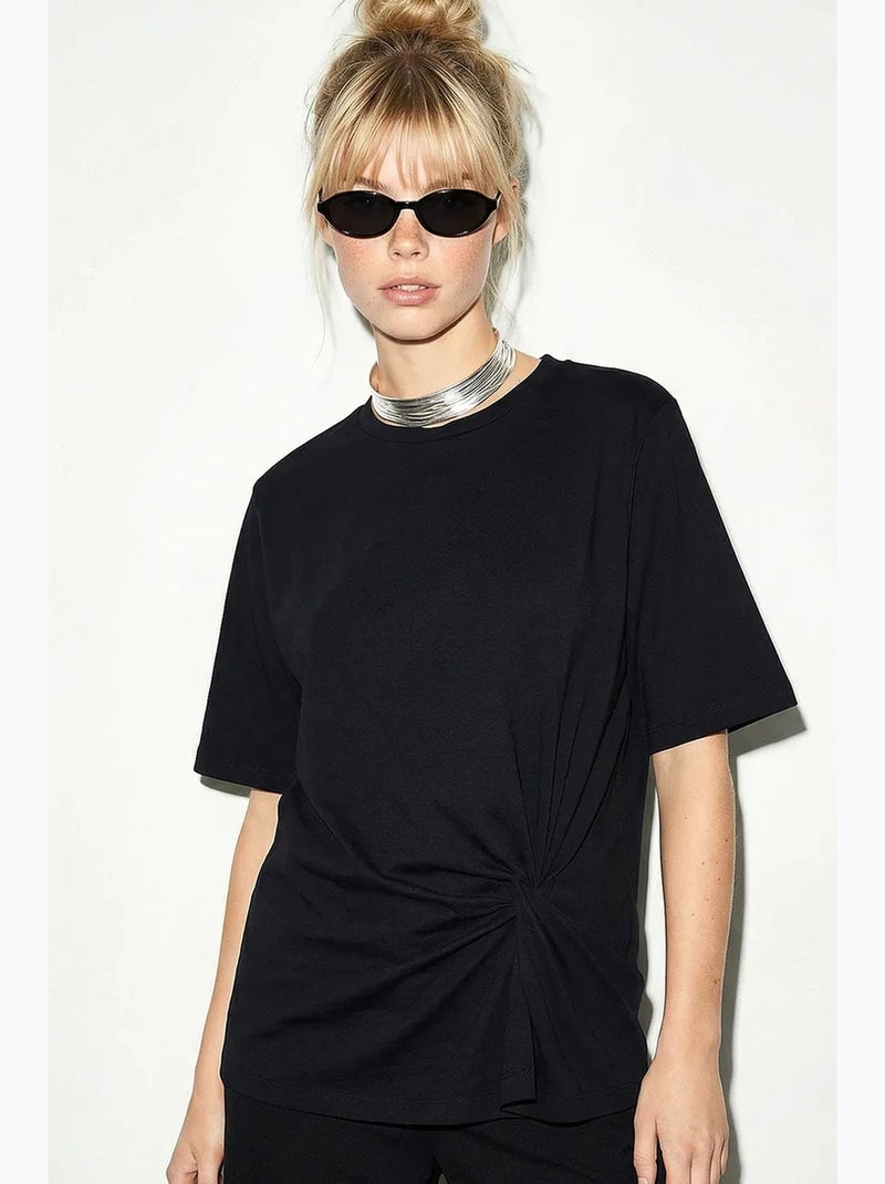 T-shirt en coton femme lucci Noir - Kiabi