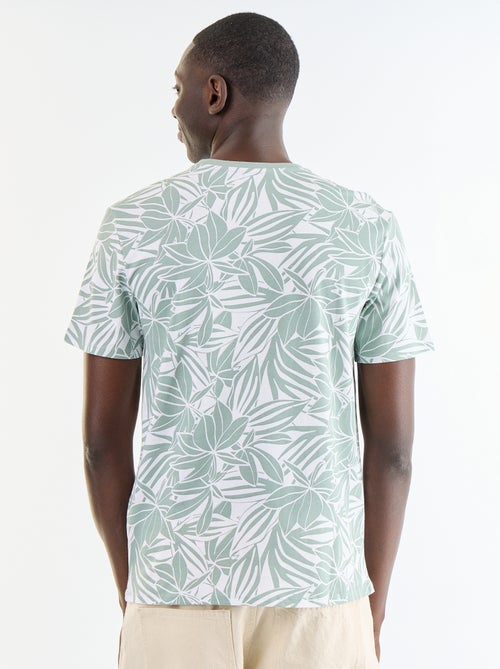 T-shirt en coton homme à col rond avec motif imprimé - Kiabi