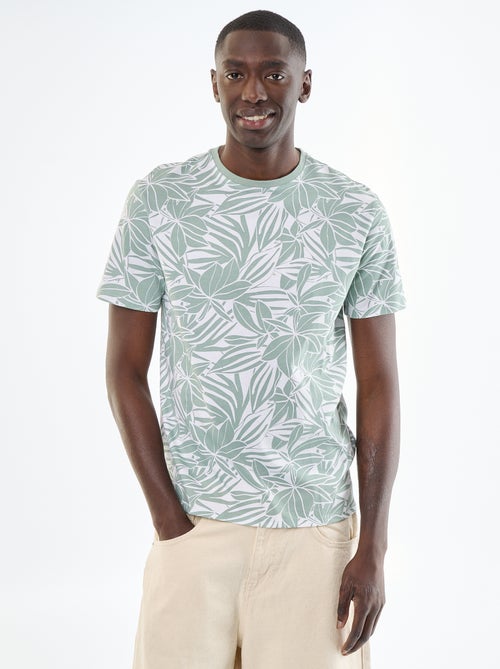 T-shirt en coton homme à col rond avec motif imprimé - Kiabi