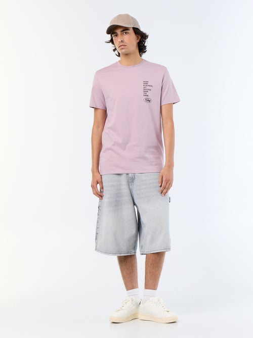 T-shirt en coton imprimé à col rond homme - Kiabi