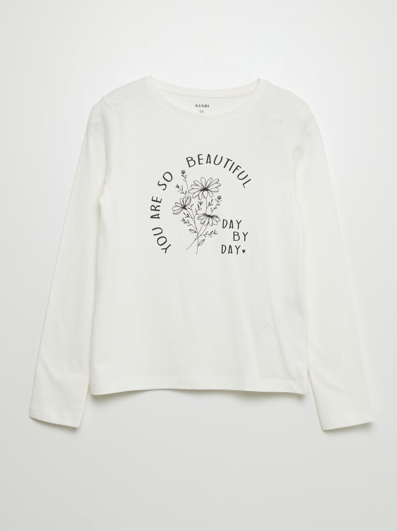 T-shirt en coton imprimé Blanc - Kiabi