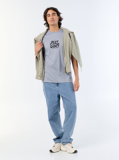 T-shirt en coton imprimé pour homme à col rond - Kiabi
