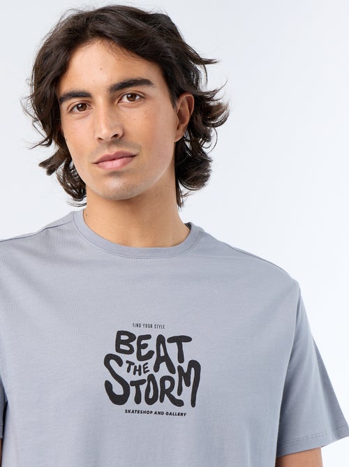 T-shirt en coton imprimé pour homme à col rond - Kiabi