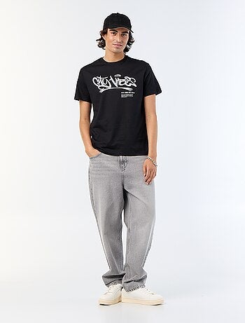 T-shirt en coton à col rond homme avec imprimé
