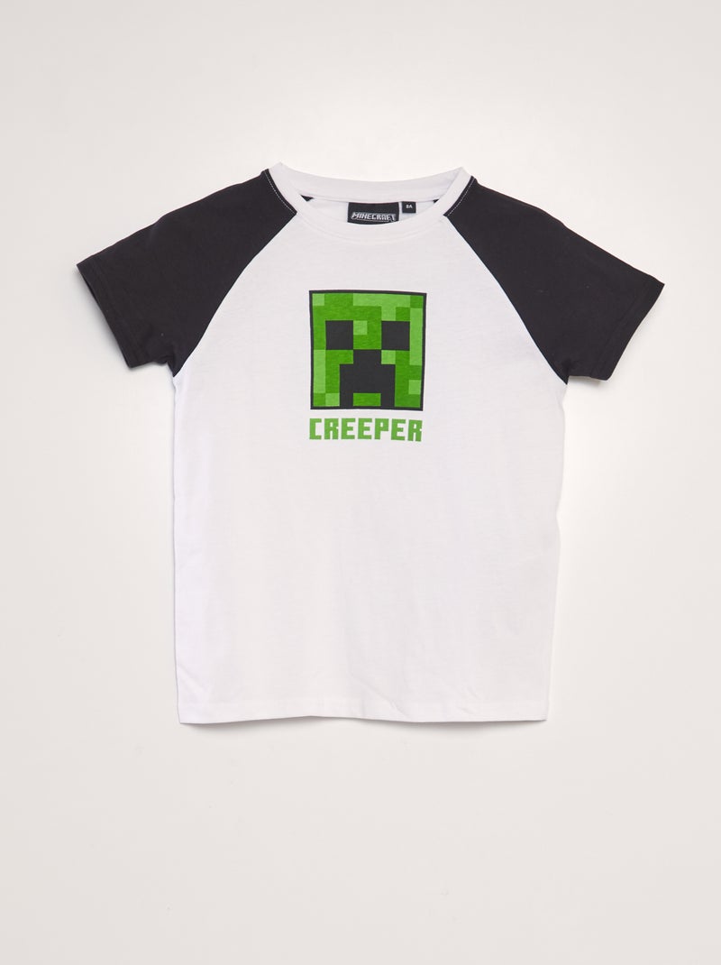 T-shirt en coton 'Minecraft' blanc - Kiabi