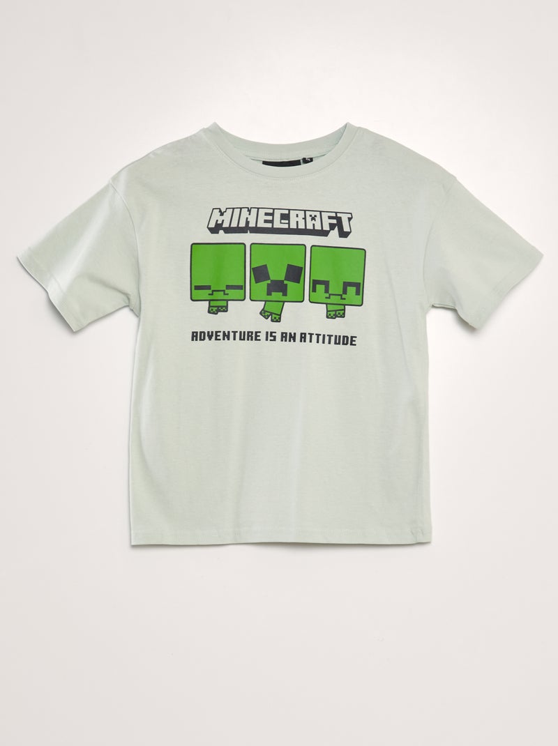 T-shirt en coton 'Minecraft' Vert - Kiabi