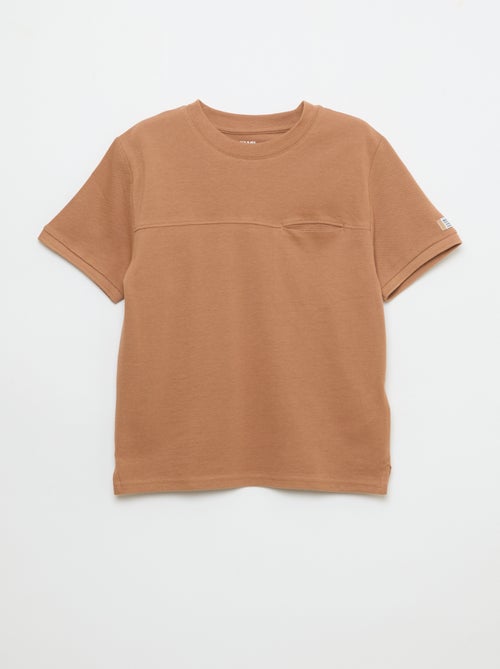 T-shirt en coton piqué à manches courtes - Kiabi