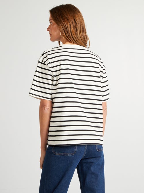 T-shirt en coton pour femme à col rond et manches courtes - Kiabi T-shirt en coton pour femme à col rond et manches courtes - Kiabi