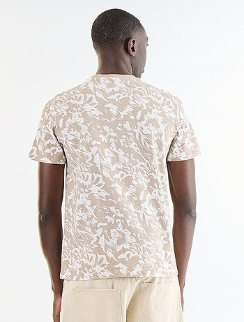 T-shirt en coton pour homme à col rond avec motif