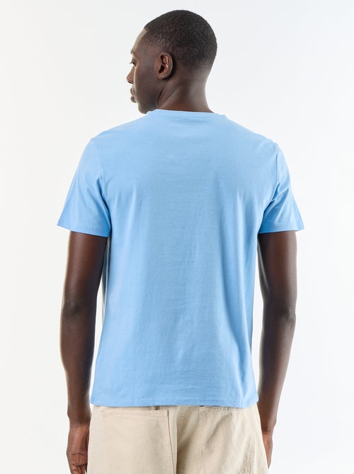 T-shirt en coton pour homme à col rond avec motif - Kiabi