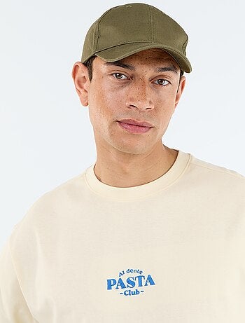 T-shirt homme en coton à col rond avec motif placé