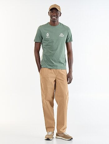 T-shirt en coton pour homme à col rond avec motif
