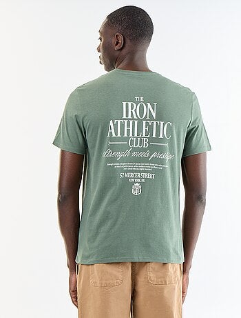 T-shirt en coton pour homme à col rond avec motif