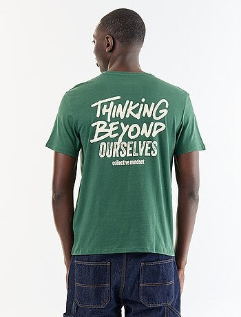 T-shirt en coton pour homme à col rond avec motif