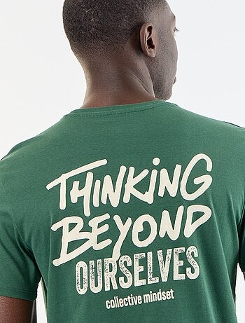 T-shirt en coton pour homme à col rond avec motif