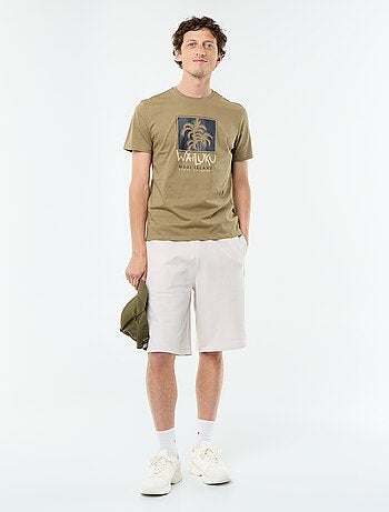 T-shirt en coton pour homme à col rond avec motif