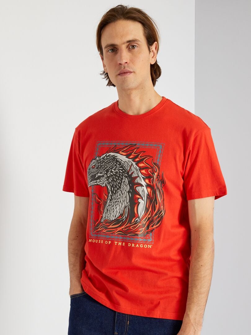 T-shirt en coton rouge - Kiabi