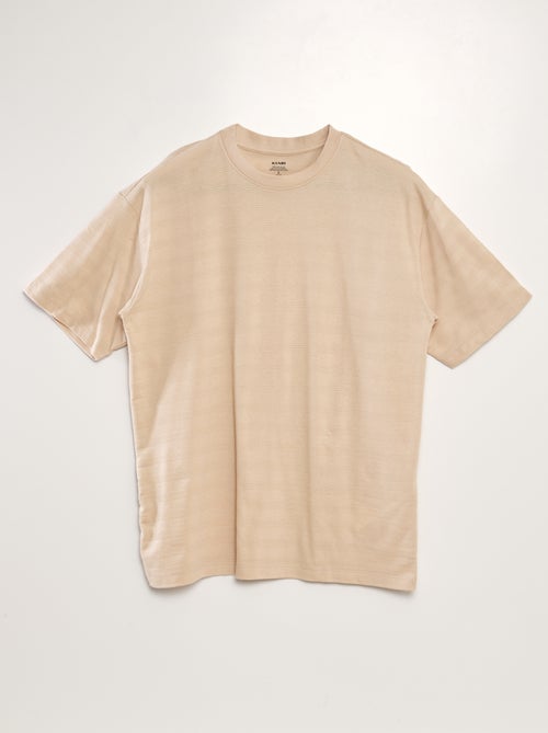 T-shirt en coton texturé - Kiabi