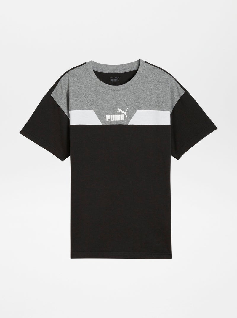 T-shirt en coton tricolore 'Puma' Noir - Kiabi