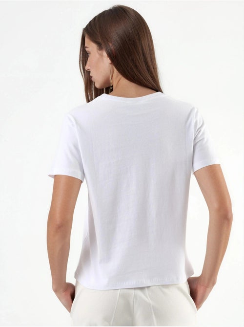 T-shirt en coton uni à col rond busem - Kiabi T-shirt en coton uni à col rond busem - Kiabi