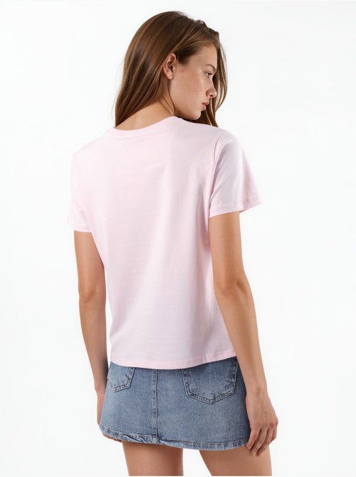 T-shirt en coton uni à col rond busem - Kiabi