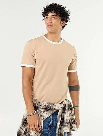 T-shirt en coton uni à col rond homme