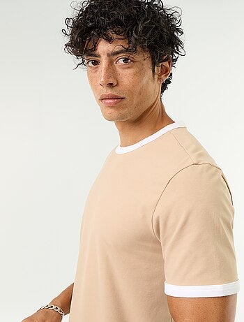T-shirt en coton uni à col rond homme
